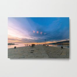 Colorful sunset in front of the city of Trieste Metal Print