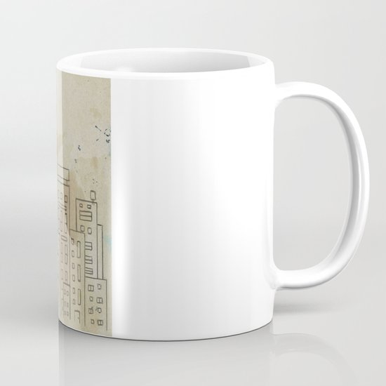 Sketch of buildings in a city that doesn't exist Mug