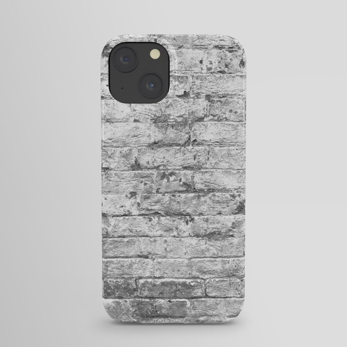 white paint worn brick urban texture iPhone Case