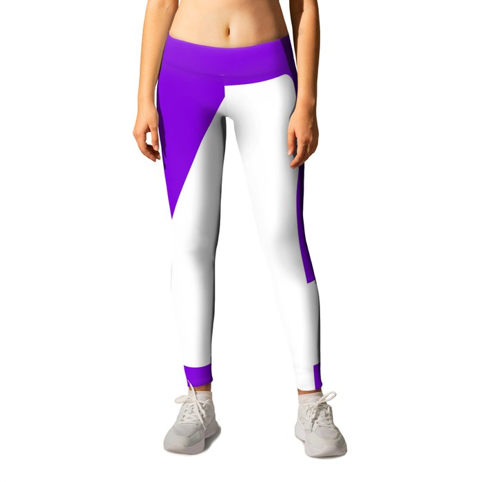 4 (White & Violet Number) Leggings