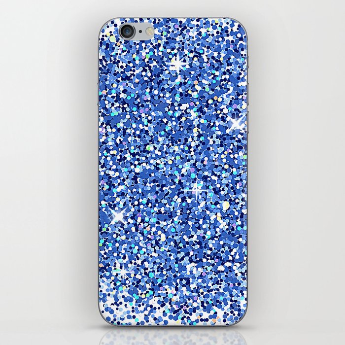 Festive Blue Glitter iPhone Skin