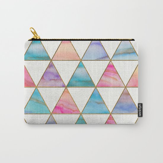 Marble Triangles Pattern Carry-All Pouch