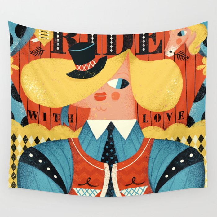 Ride, with love Wall Tapestry