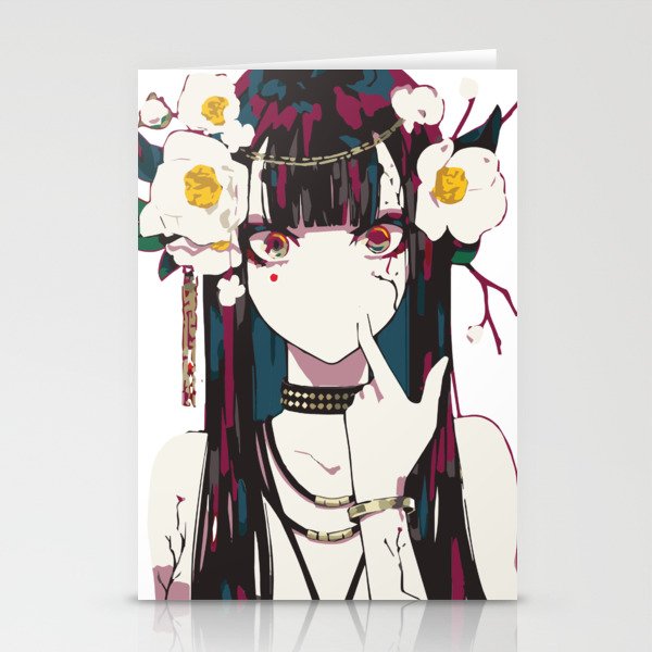 cute anime girl Stationery Cards