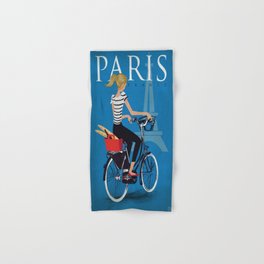 Vintage poster - Paris Hand & Bath Towel