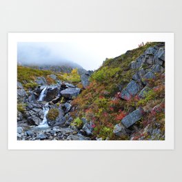 Independence Mine Waterfall - Alaska Art Print