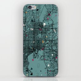TAMPA - us city map in terrazzo style iPhone Skin