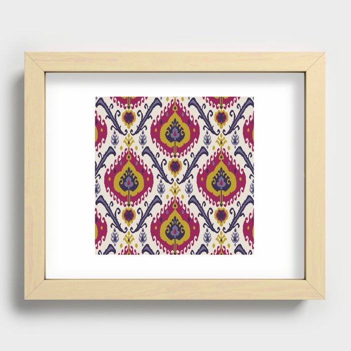 Ikat seamless pattern background Traditional pattern. Recessed Framed Print
