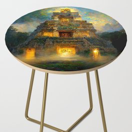 Ancient Mayan Temple Side Table