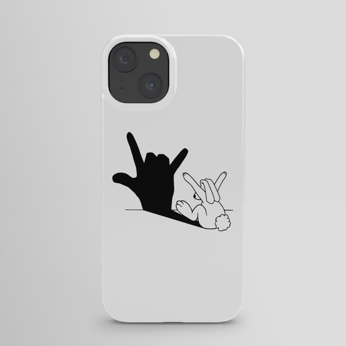 Rabbit Love Hand Shadow iPhone Case