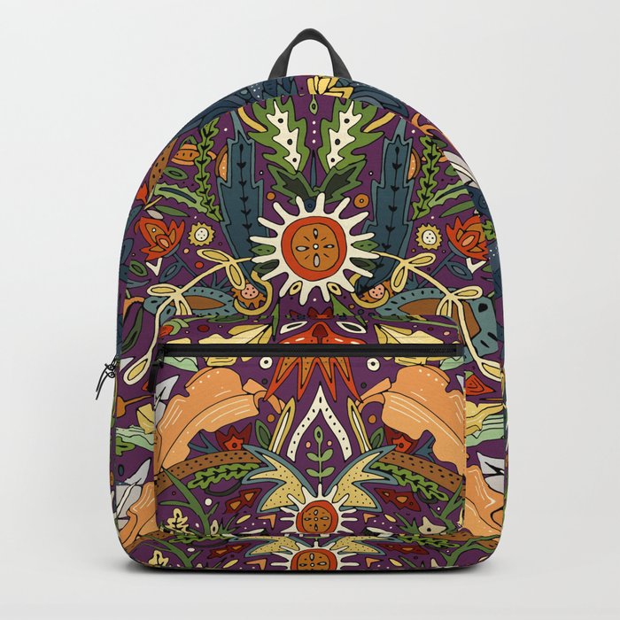 Victorian damask purple Backpack