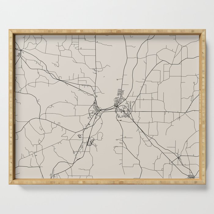 Macon County - black and white map Serving Tray