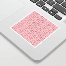 Botanical floral spring flowers pink pattern digital art Sticker