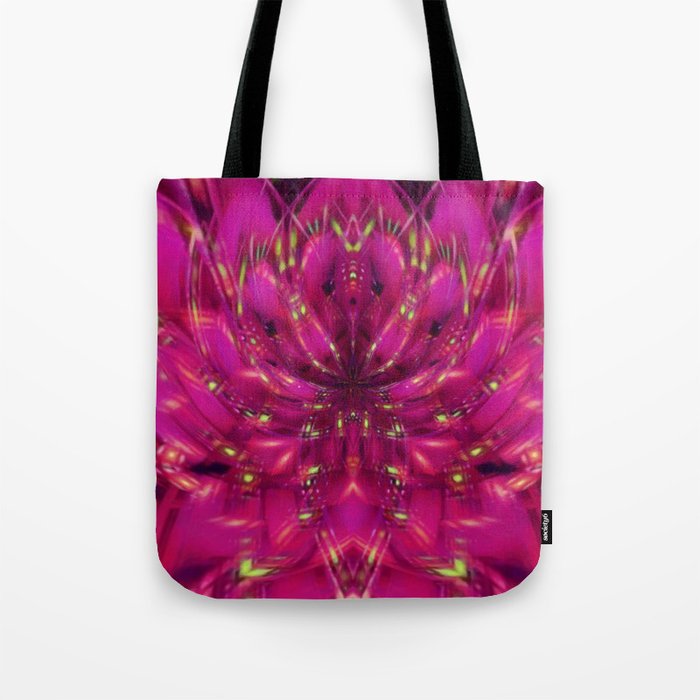 Bouncing Fluffy Neon Lotus Tote Bag