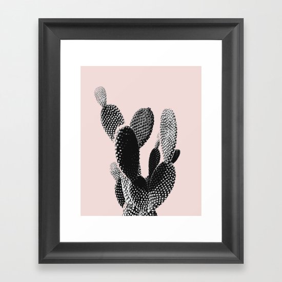 cactus plant in pink Framed Art Print
