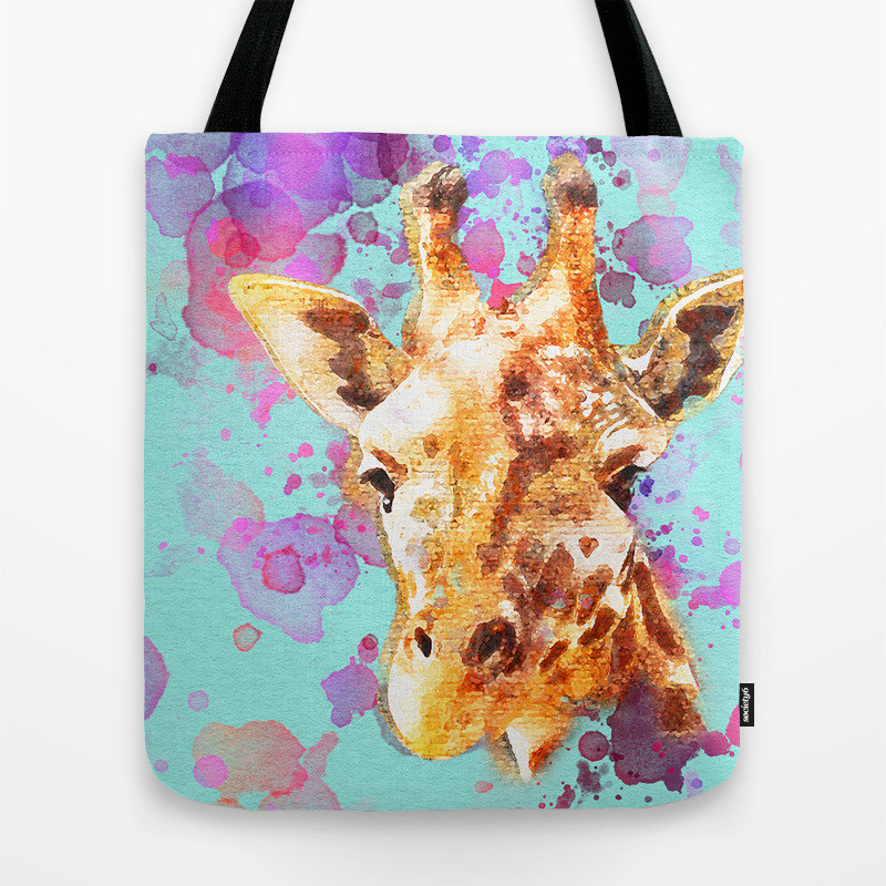 Giraffe Paintng Nursery Wall Art Watercolor Zoo Animal Love