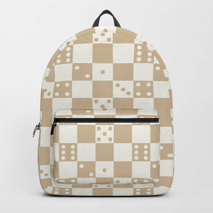Checkered Dice Pattern (Creamy Milk & Milk Caramel Color Palette) Backpack