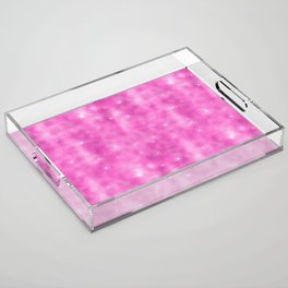 Glam Hot Pink Diamond Shimmer Glitter Acrylic Tray