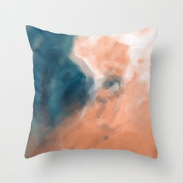 brown and blue painting texture abstract background Throw Pillow