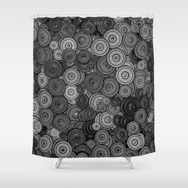 Heavy iron / 3D render of hundreds of heavy weight plates Shower Curtain