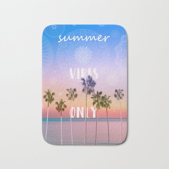 summer vibes only palm trees design Bath Mat