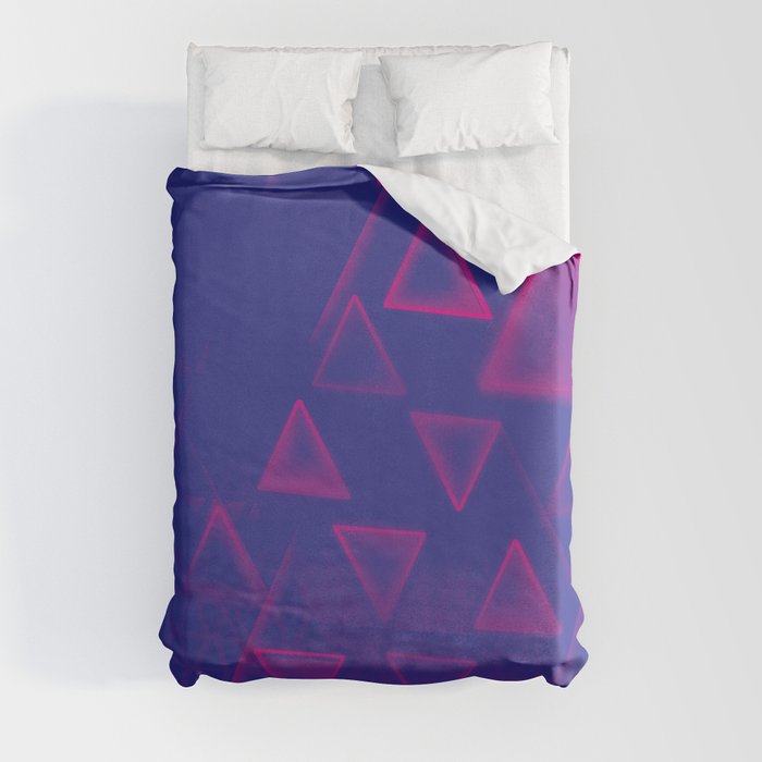 Abstract Triangles Blue And Purple Duvet Cover