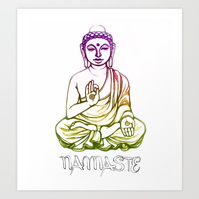 rainbow buddha Art Print