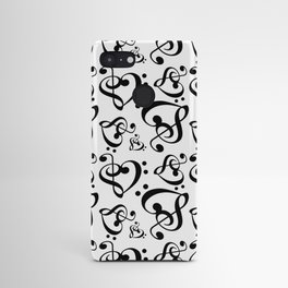 Black And White Clef Hearts Android Case