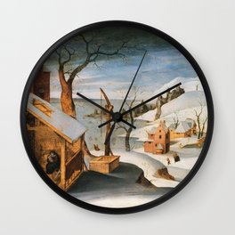 Abel Grimmer, Flemish, active 1592-1619 Winter Landscape with the Angel Appearing to Saint Jos Wall Clock