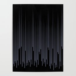 Black and Blue Frequency Vertical Stripe Pattern Pairs DE 2022 Popular Color Pencil Lead DE5922 Poster