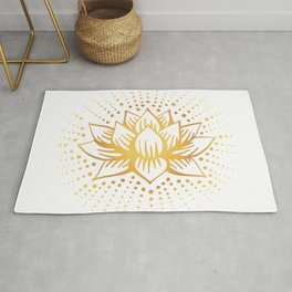 Golden Lotus Mandala Light Area & Throw Rug