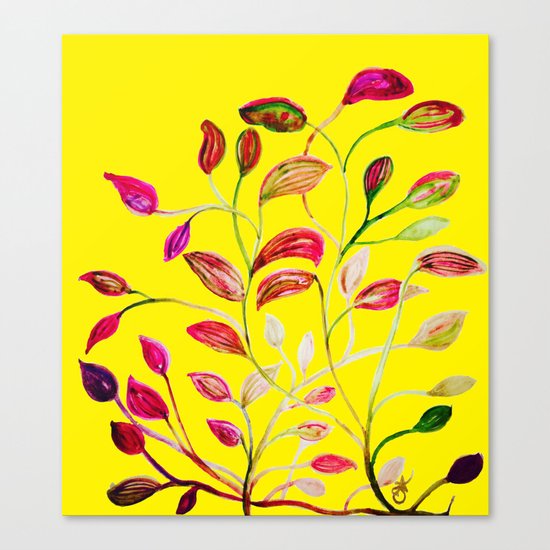 Red and Green Leaves! Yellow Sunshine! Canvas Print