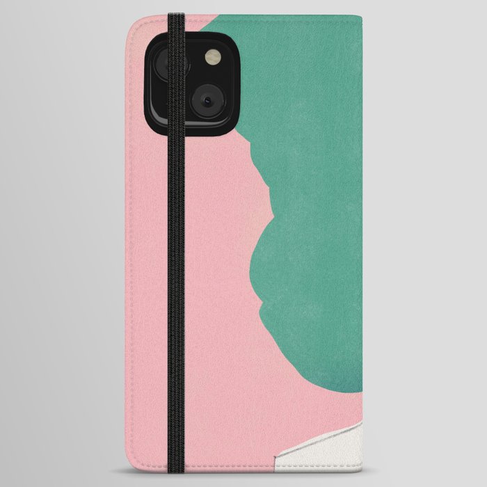 Stone sculpture in green iPhone Wallet Case