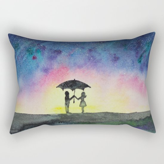 Star rain || watercolor Rectangular Pillow