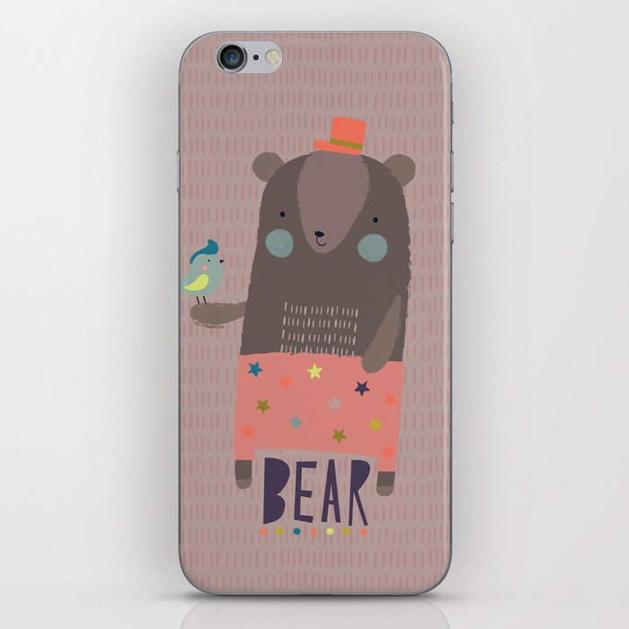 Big Bear and Bluebird Pink iPhone Skin