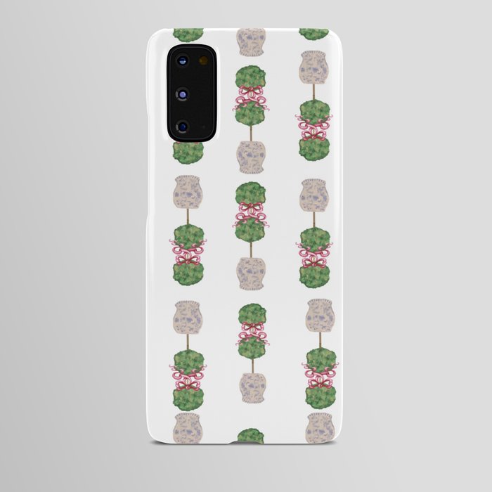 Blue Ginger Jar Topiary Blue Bow Pattern Android Case