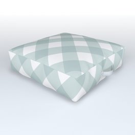 Green Pastel Farmhouse Style Gingham Check Outdoor Floor Cushion