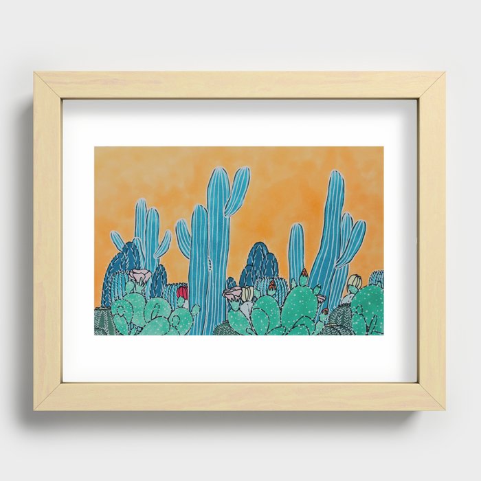 Cactus Landscape Recessed Framed Print