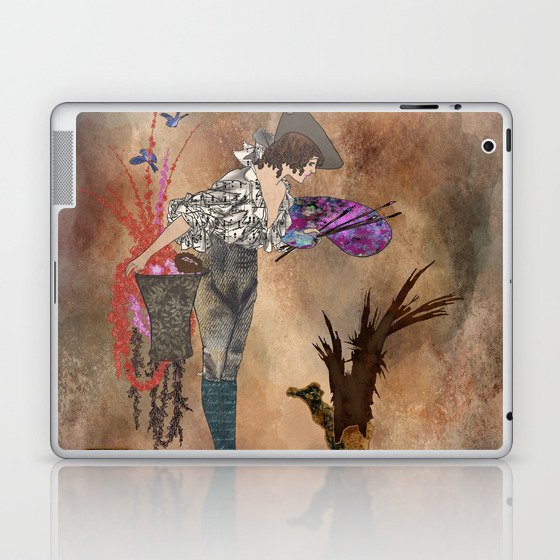 What Will We Have Left to Paint, Mixed Media Illustration, Girl With Dead Tree, Nature Lover, Earth Day Laptop & iPad Skin