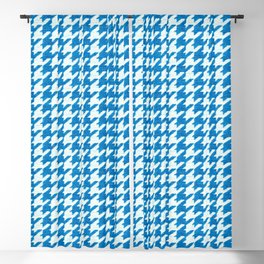 Blue Houndstooth Pattern on Woven Velvet Cloth in Modern Country Style Blackout Curtain