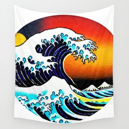  The Great Wave | outrun style Wall Tapestry