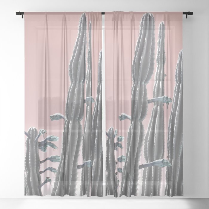 Cactus Bloom Sheer Curtain