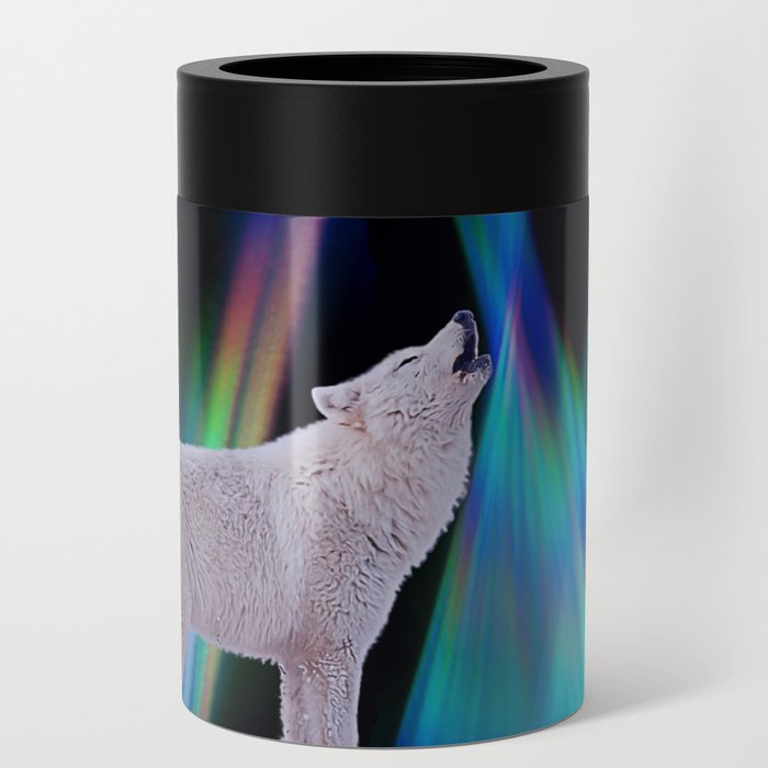 Aurora Borealis Wolf Song Can Cooler