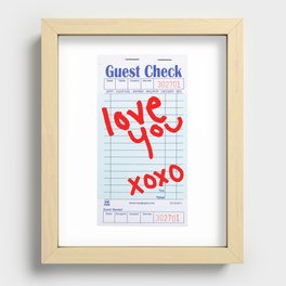 Love You XOXO Guest Check Recessed Framed Print
