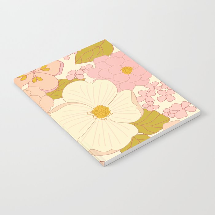 Pink Pastel Vintage Floral Pattern Notebook By Eyestigmatic Design Society6