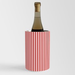 Red & White Maritime Vertical Small Stripes - Mix & Match with Simplicity of Life Wine Chiller