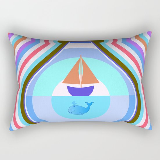 Ship and waves Rectangular Pillow