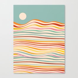 Sea of change - Rainbow Waves 2. Blue Canvas Print