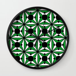 Abstract geometric pattern - green. Wall Clock