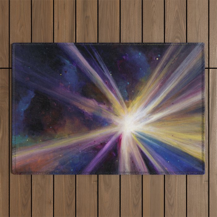 Creation of Light, Acrylic painting Outdoor Rug